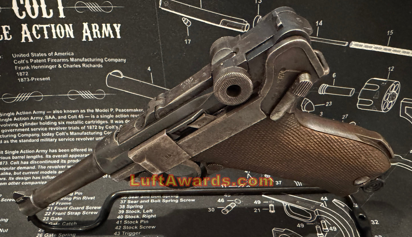 Erfurt Luger ~ 1916 ~ 9mm Firearm WWI Gun