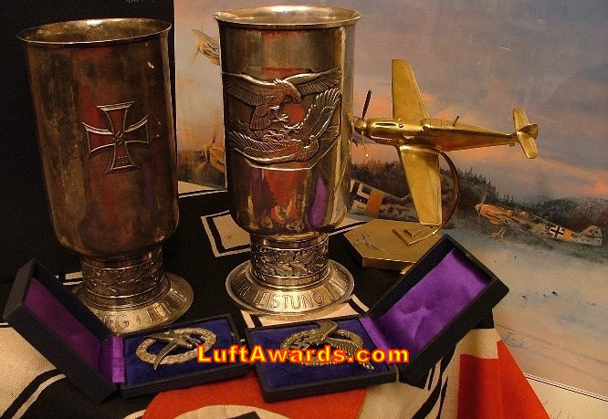 A CASED Honor Goblet 20 Kills 835 Silver Battle of Britain ACE ALL Documents AND Orig Photos