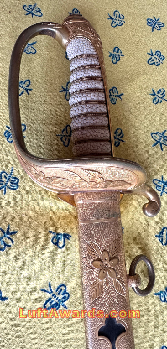 Japanese WWII Naval Officer's Sword EXC++ Clean Blade/Scabbard
