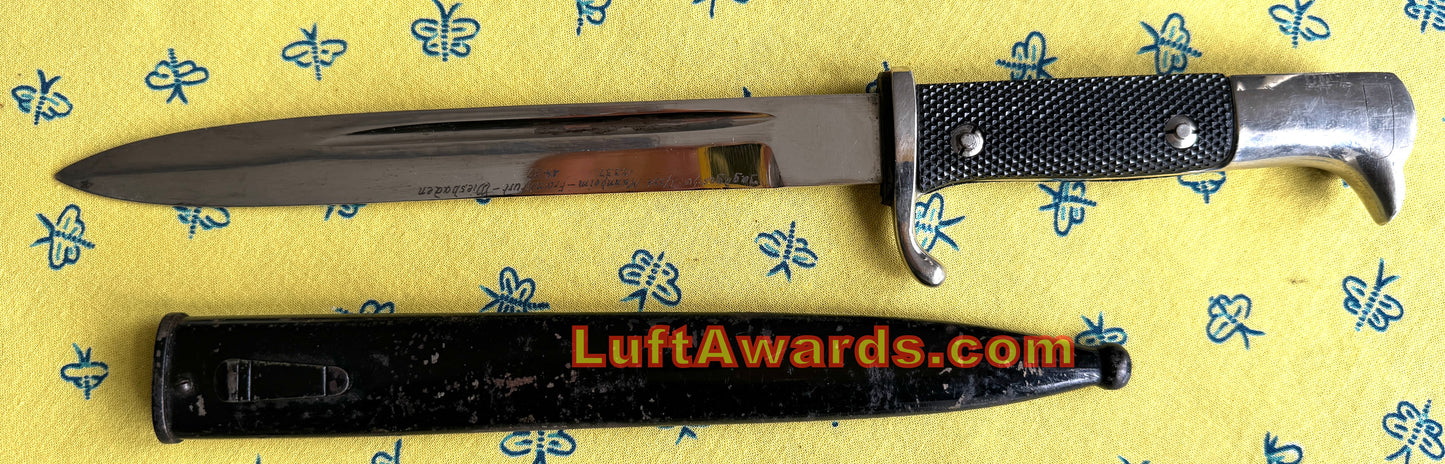Bayonet Engraved Jagdgeschwader I/334 to H. von Geldern Luftwaffe