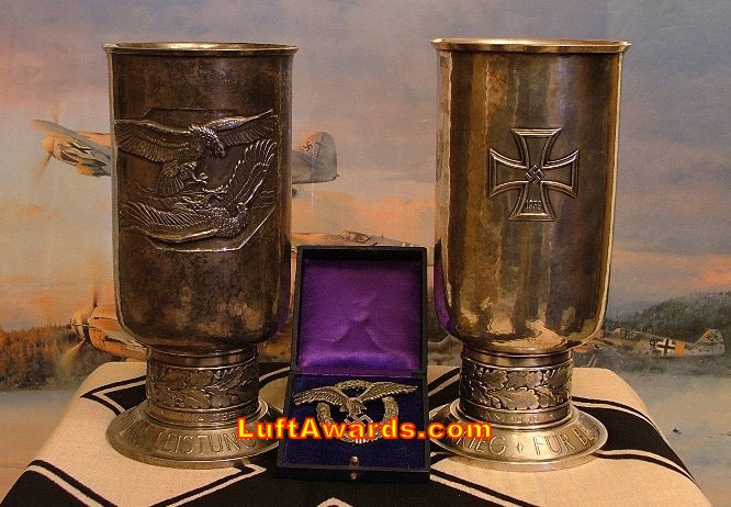 A CASED Honor Goblet 20 Kills 835 Silver Battle of Britain ACE ALL Documents AND Orig Photos