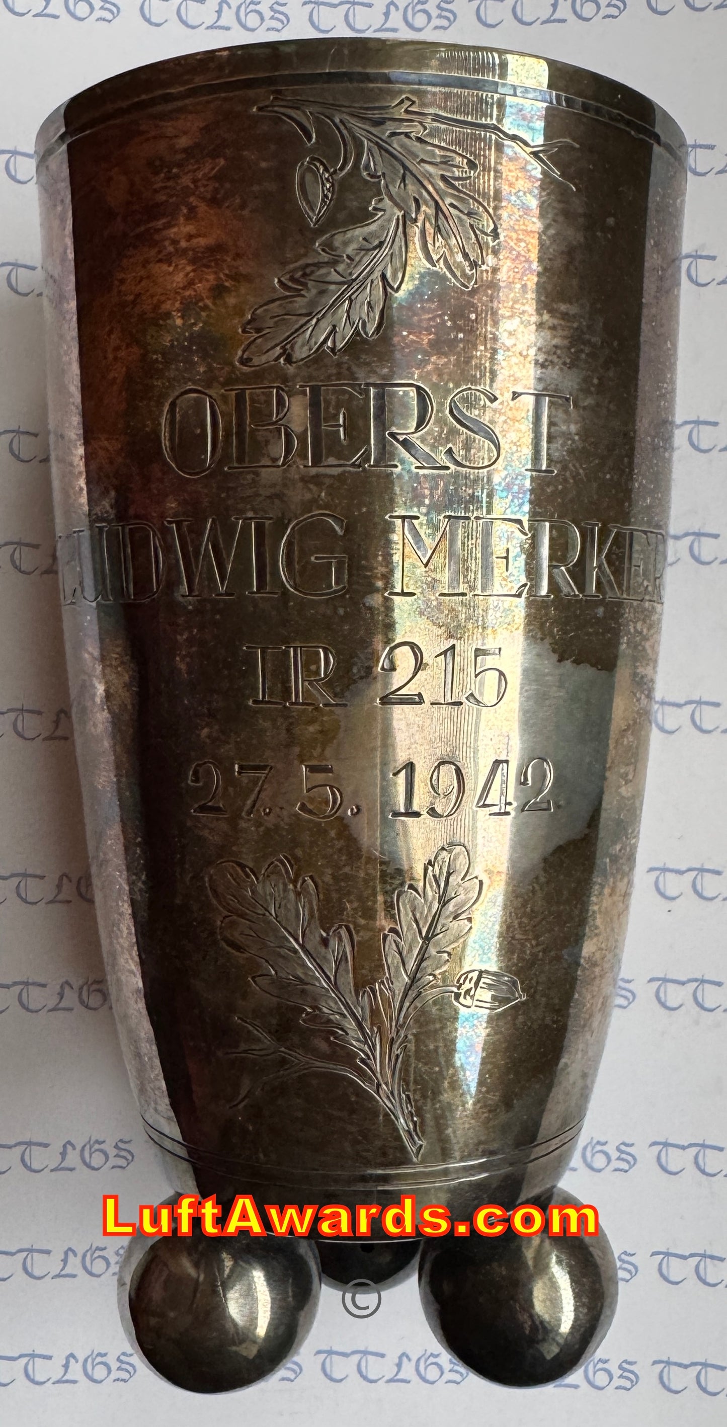 AA RK Winner DKiG Cup to Oberst Future General Ludwig Merker Ritterkreuz Träger Knights Cross