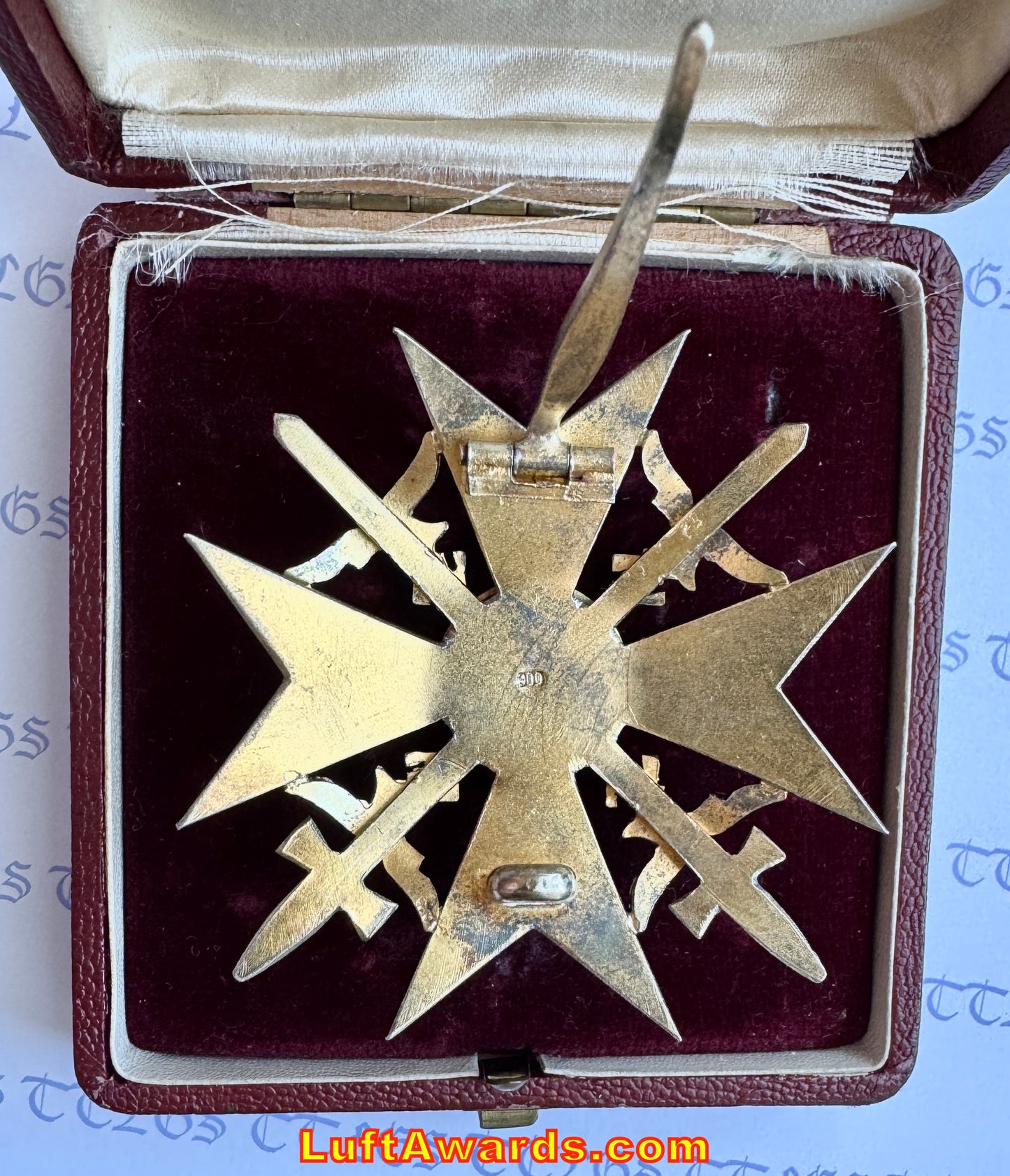 A GOLD Spain (Spanish) Cross Juncker 900 Presentation Piece Cased
