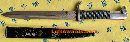 Bayonet Engraved Jagdgeschwader I/334 to H. von Geldern Luftwaffe