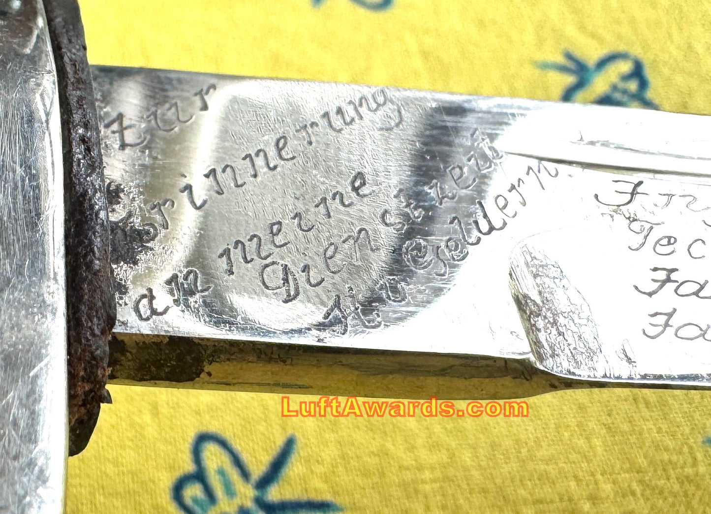Bayonet Engraved Jagdgeschwader I/334 to H. von Geldern Luftwaffe